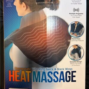 Heat Massage Therapeutic Vibrating Neck & Back Wrap - Black